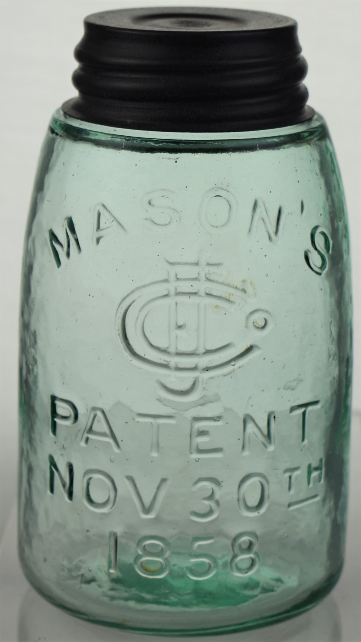 Lot 74- CFJ - Mason's Patent Nov 30th 1858 - Midget Pint - Greenish